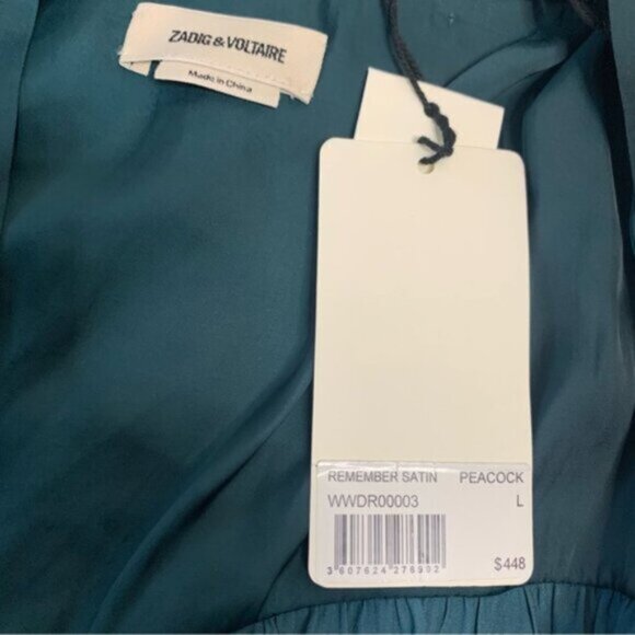 NWT Zadig & Voltaire Remember Satin Mini Long Sleeve Dress - Picture 13 of 16